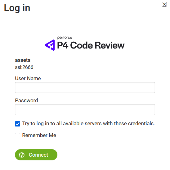 Image of the global dashboard log in dialog